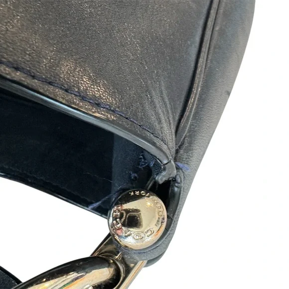 Coach Nomad Black Leather Hobo Bag with Gold Accents - Picture 13 of 13